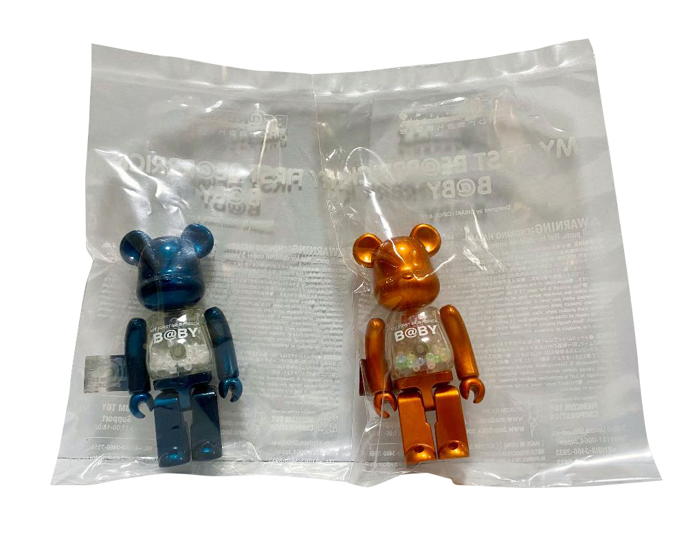BEARBRICK MY FIRST BABY Pearl Navy Ver. & Pearl Orange Ver. 100％ Set