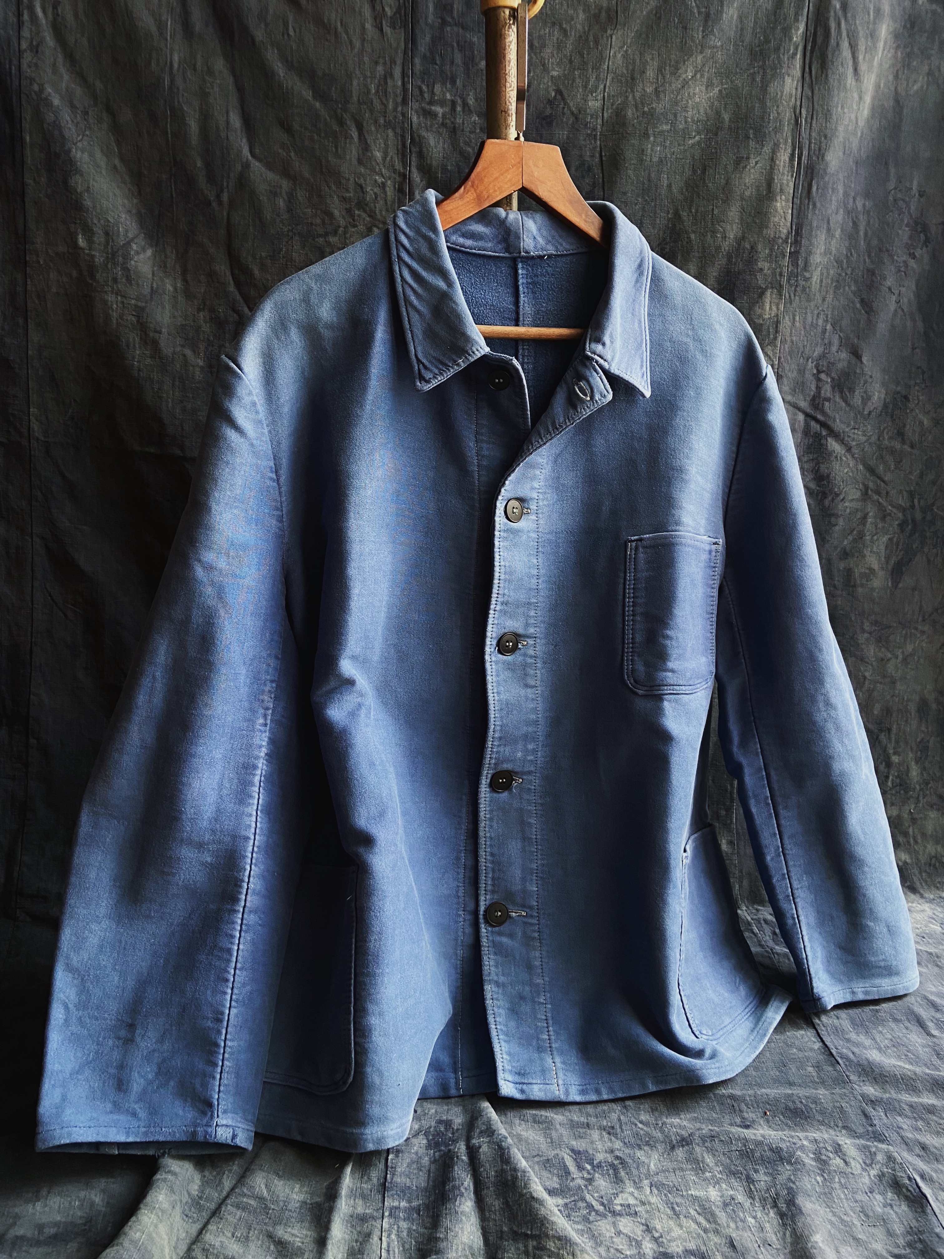 70s French Moleskin Jacket / 法國藍Moleskin工裝外套-54號