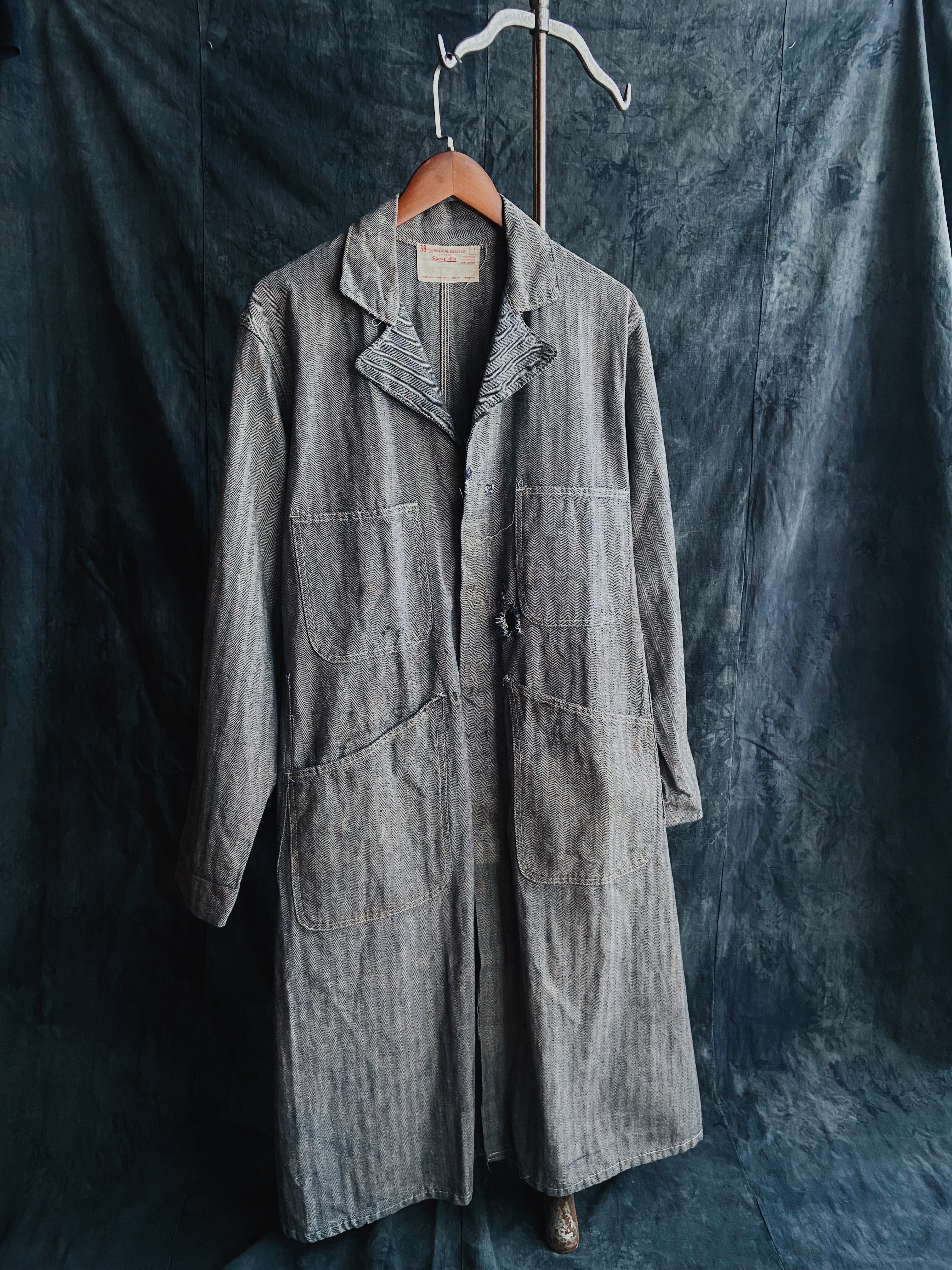 70s Stone Cutter HBT Shop Coat / 人字紋職人工作大衣