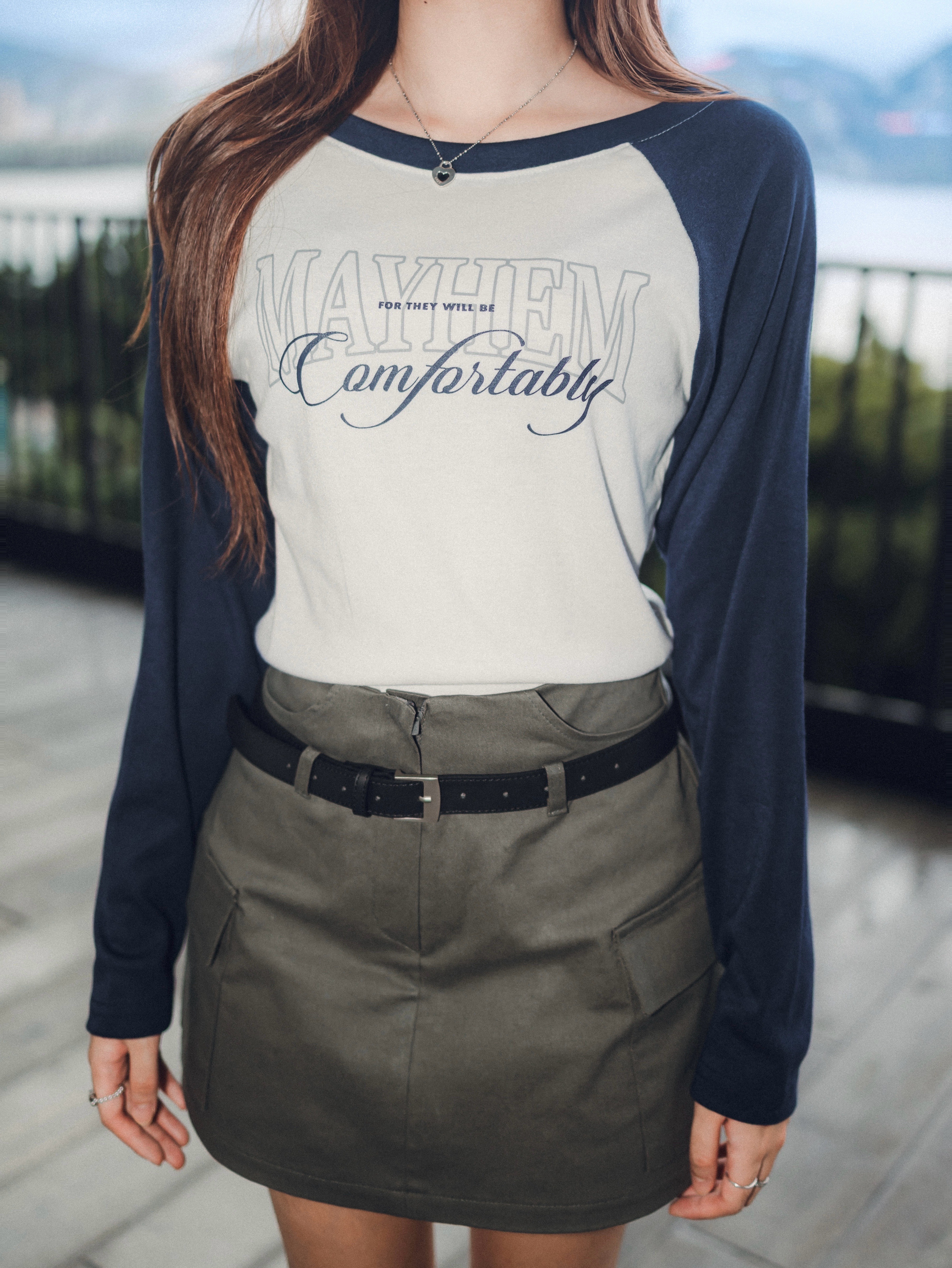 Mayhem拼色單肩上衣