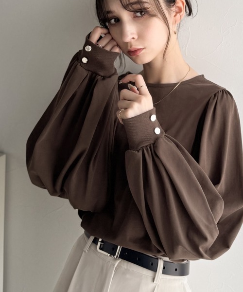 日本🇯🇵連線 Classical Elf 澎澎泡泡袖長袖上衣 袖扣設計 泡泡袖 寬鬆 長袖 打底 4色(任買兩件711免運)/預購