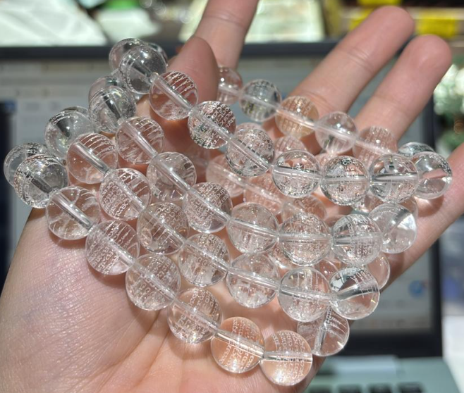 251001 - G43 12mm+五條經文天然白水晶手串