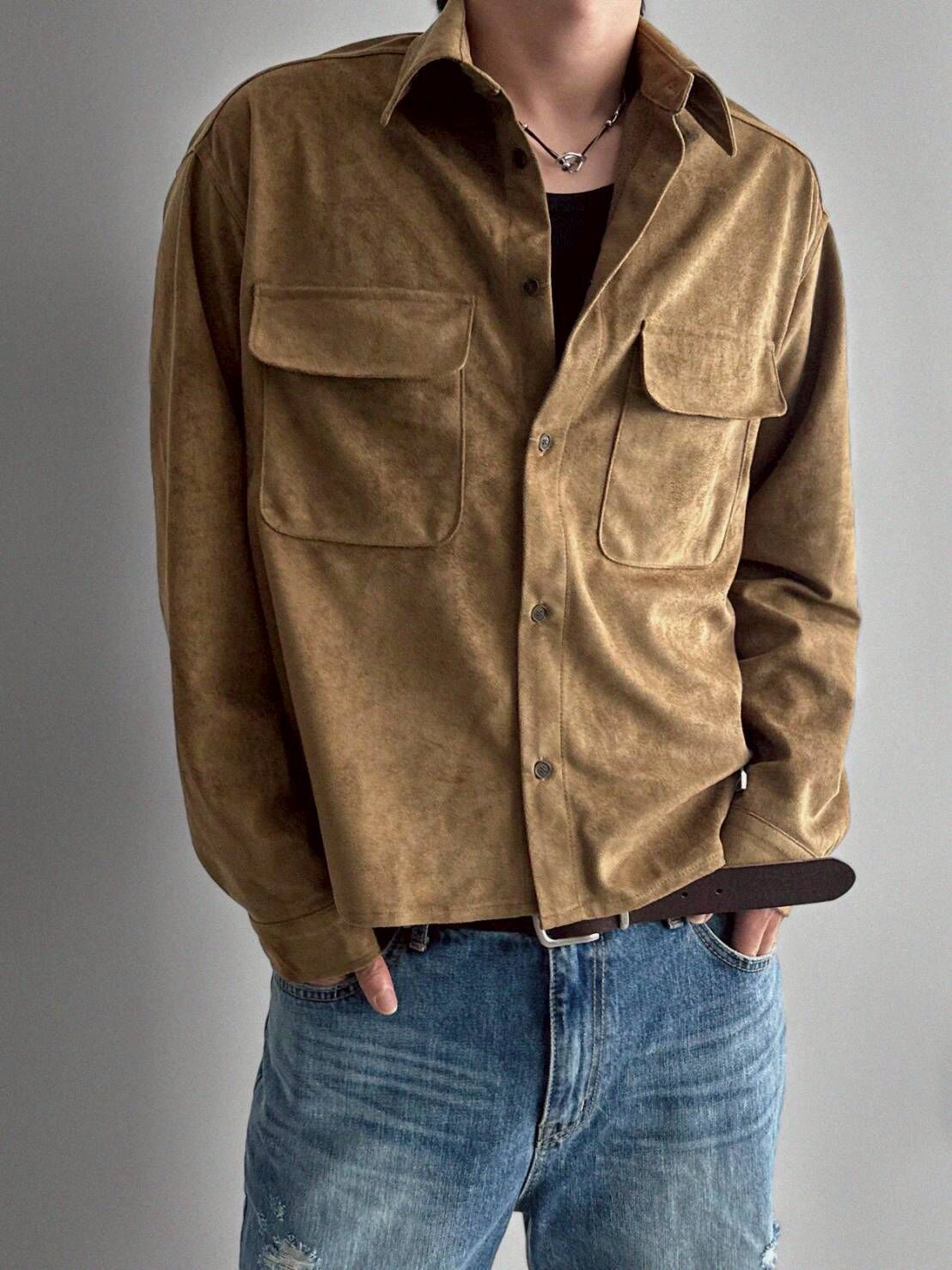 Sheron 絨面短款襯衫