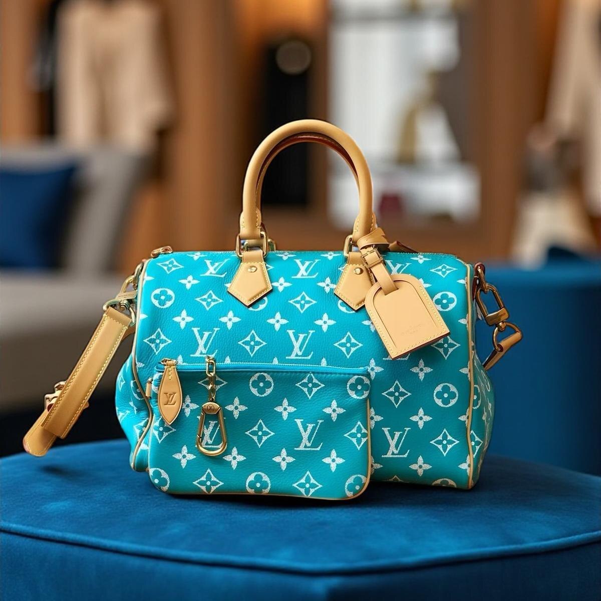 LV Speedy P9 湖水藍包