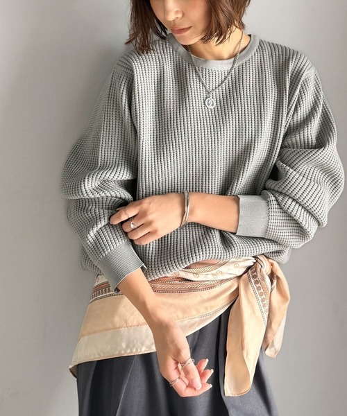 日本🇯🇵連線 JAVA 保暖圓領華夫格針織衫 華夫格紋 針織 寬鬆 長袖 保暖上衣 5色(任買兩件711免運)/預購