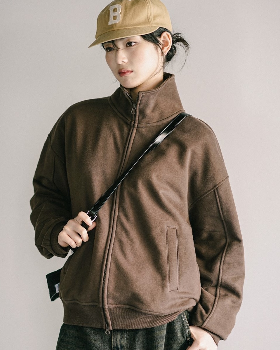 <預購> 韓國JEMUT 復古感DAYVE TERRY立領雙向拉鏈外套