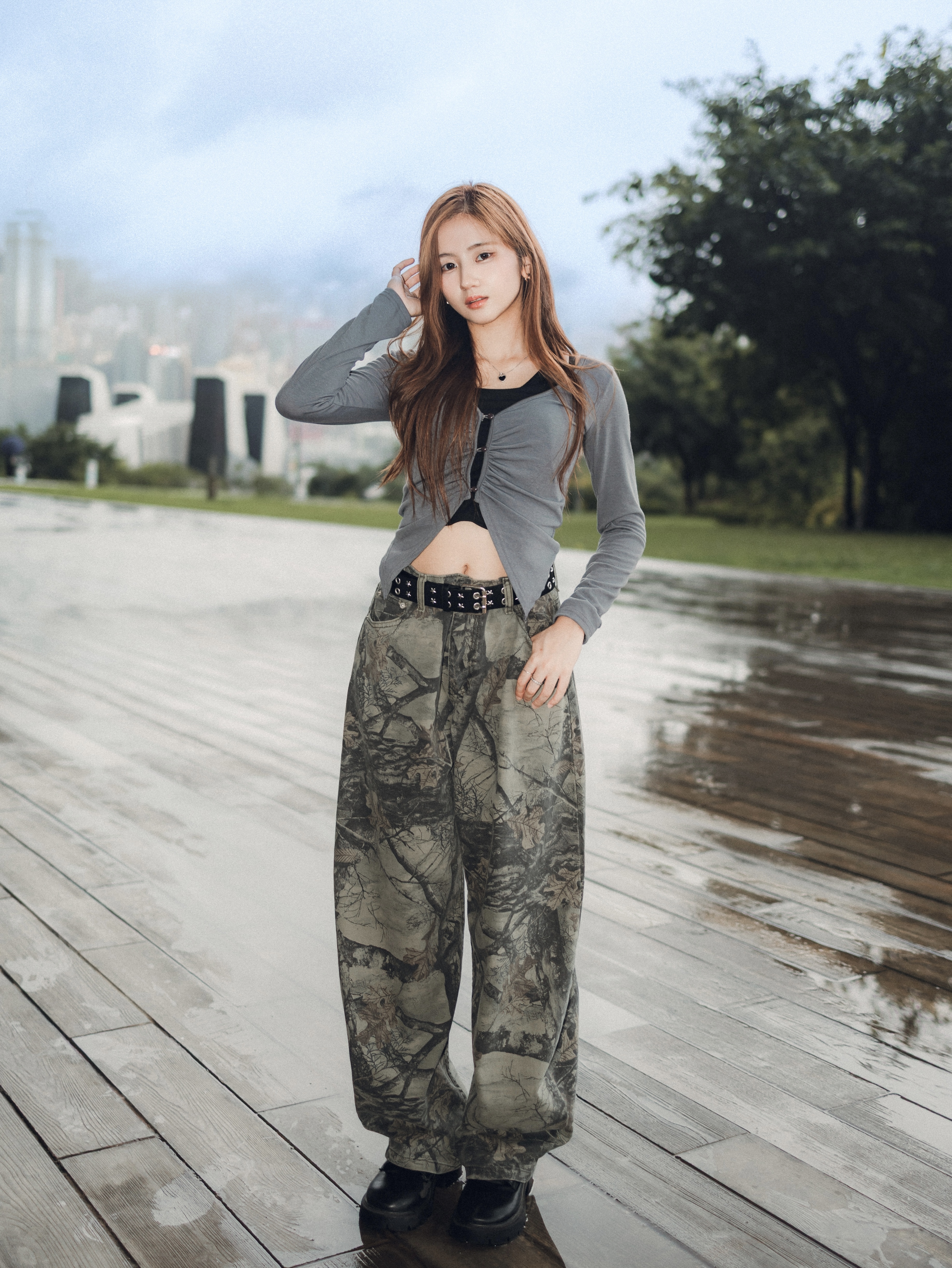 Tree Pattern Baggy Jeans