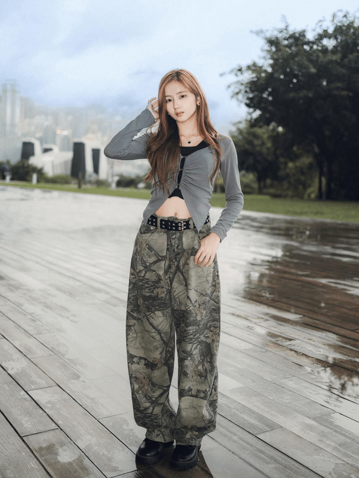 Tree Pattern Baggy Jeans