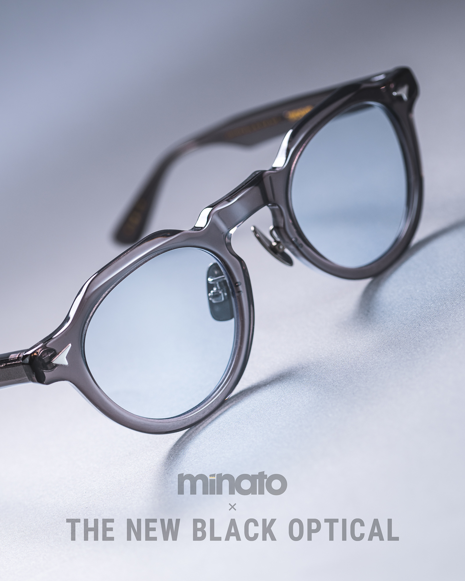 【 Minato X The New Black Optical 】 聯乘賽璐珞型號 「品川義則 作 Y1 」Clear grey 透灰色