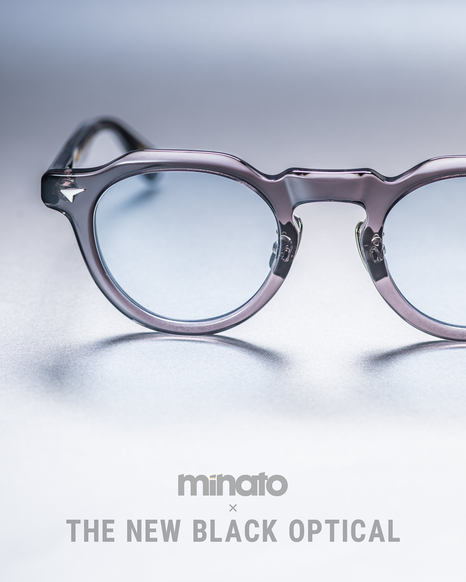 【 Minato X The New Black Optical 】 聯乘賽璐珞型號 「品川義則 作 Y1 」Clear grey 透灰色