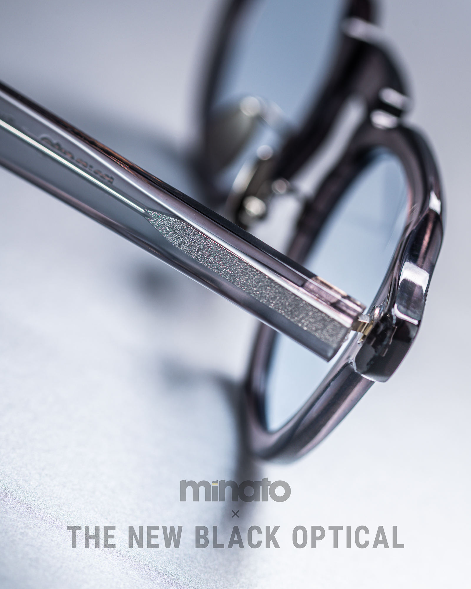 【 Minato X The New Black Optical 】 聯乘賽璐珞型號 「品川義則 作 Y1 」Clear grey 透灰色