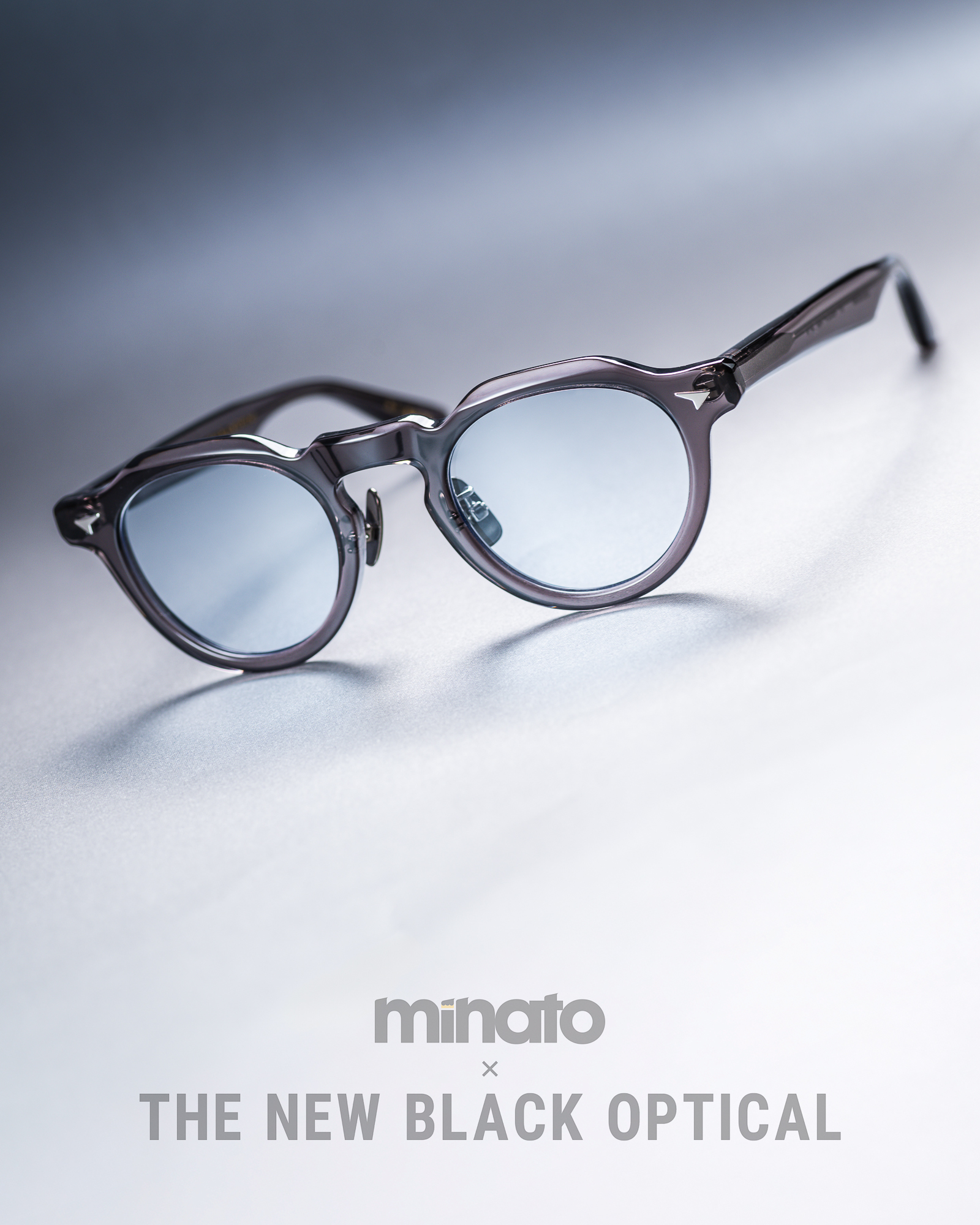 【 Minato X The New Black Optical 】 聯乘賽璐珞型號 「品川義則 作 Y1 」Clear grey 透灰色