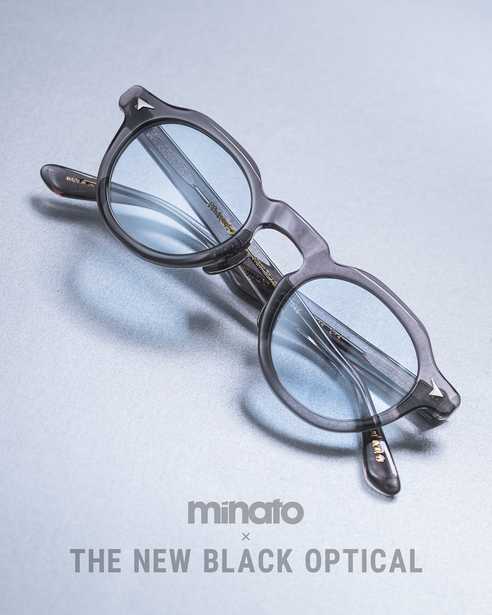 【 Minato X The New Black Optical 】 聯乘賽璐珞型號 「品川義則 作 Y1 」Clear grey 透灰色