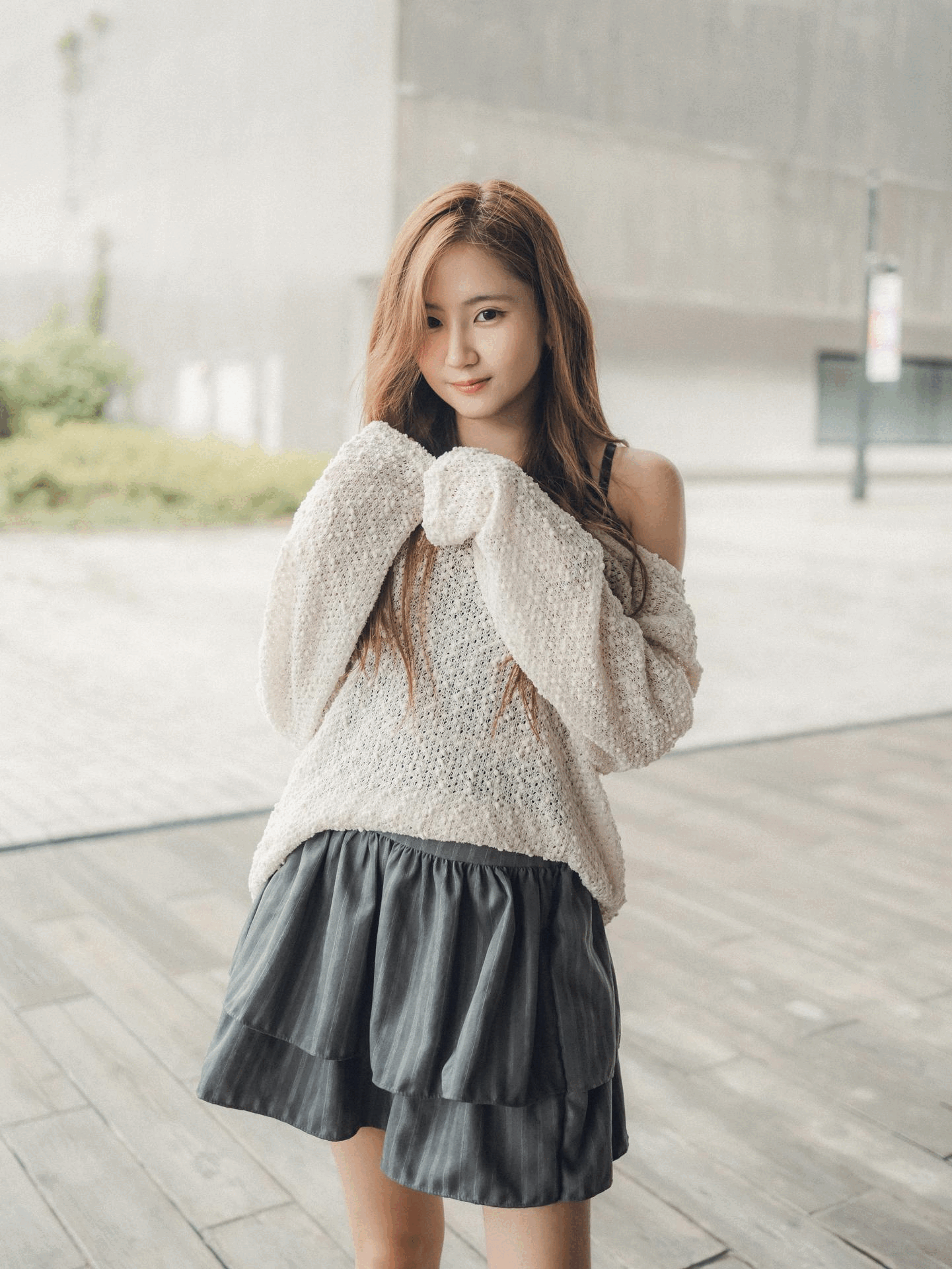 Let's Go Party直紋雙層短裙