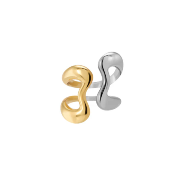 1BU1003-022 [BANGLEUP] B.Line Ring - Light Gold and Silver #BUP21-BLN-BAG02 (A-K11-E)