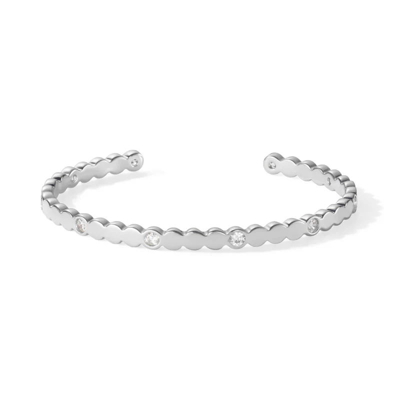 1BU1003-074 [BANGLEUP] Lumi Bangle - Silver and Zircons #BUP20-LMZ-BAO01 (A-K11-E)