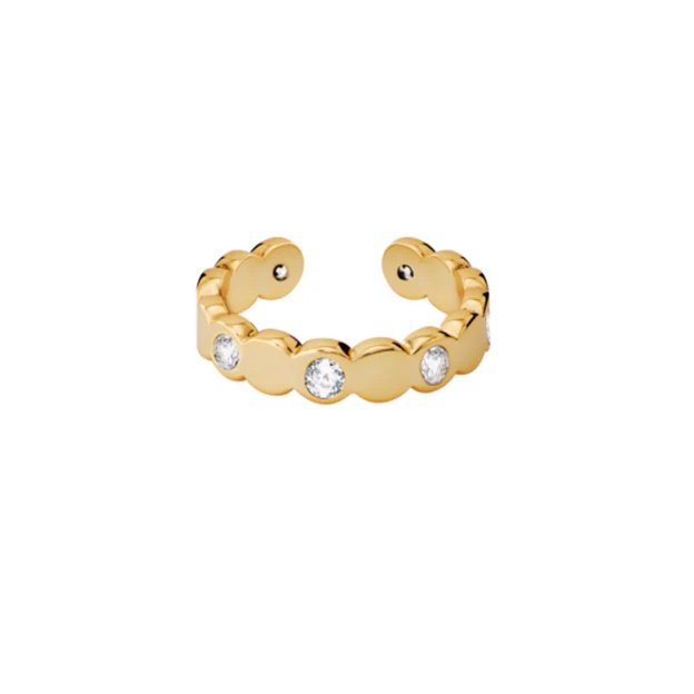 1BU0407-009 [BANGLEUP] Lumi Ring - Light Gold and Zircons #BUP20-LMZ-BAG00 (EU)