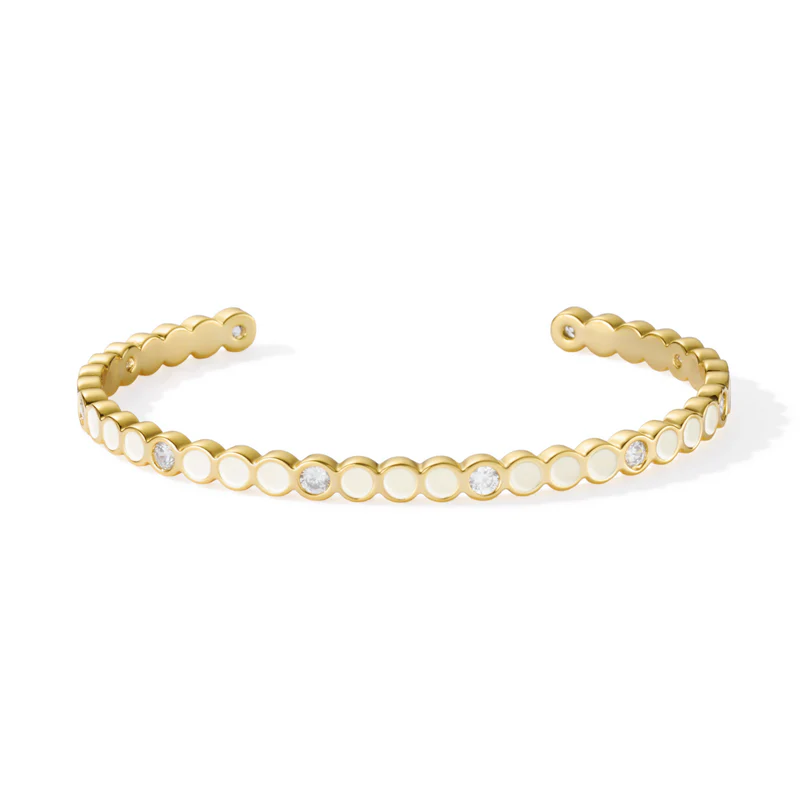 1BU0407-067 [BANGLEUP] Lumi Bangle - Sandy White and Zircons #BUP20-LEZ-BAO03 (EU)