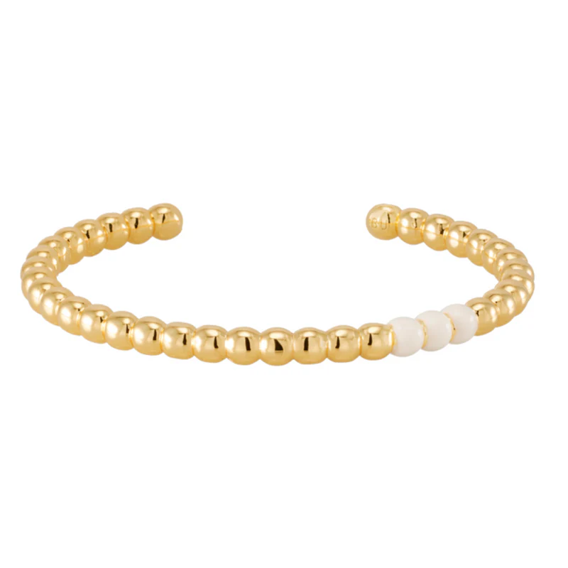 1BU0407-070 [BANGLEUP] Lumi Pearl Bangle - Sand White #BUP22-LMP-BAO03 (EU)