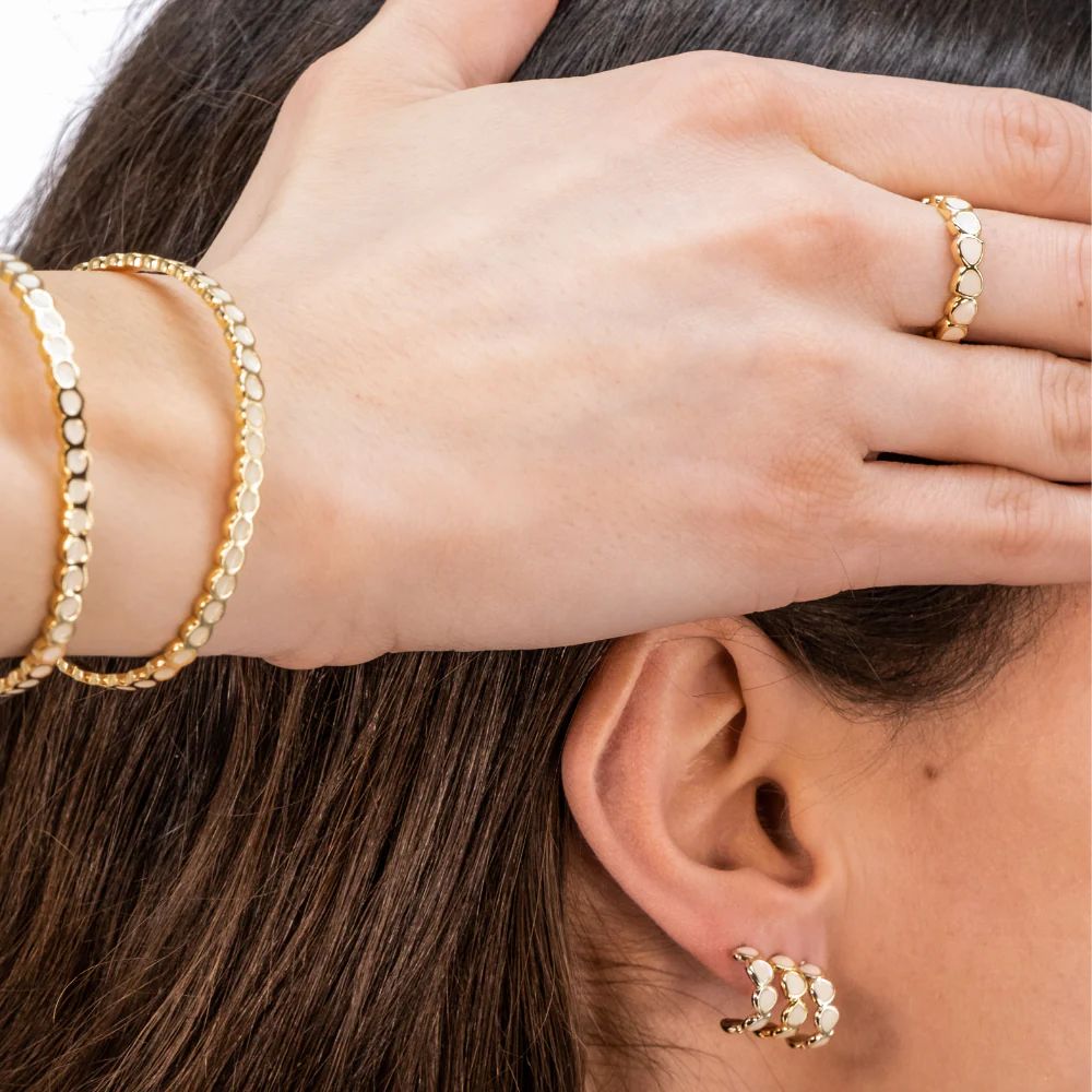 1BU0407-011 [BANGLEUP] Lumi Ring - Sand White #BUP18-LUM2-BAG03 (EU)