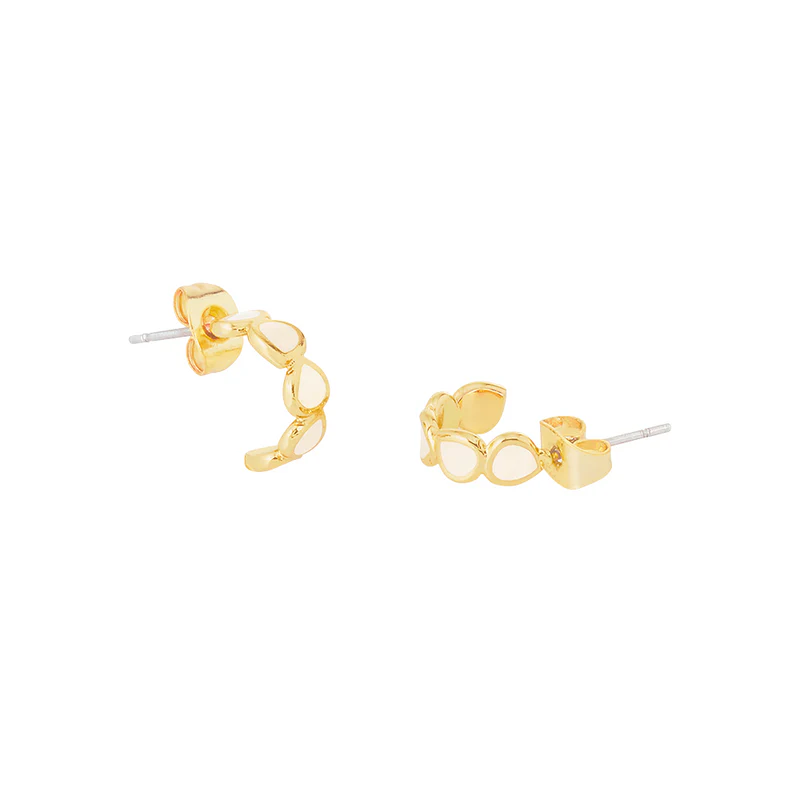 1BU0407-052 [BANGLEUP] Lumi Mini Earrings - Sand White #BUP15-LUM-OCRS03 (EU)