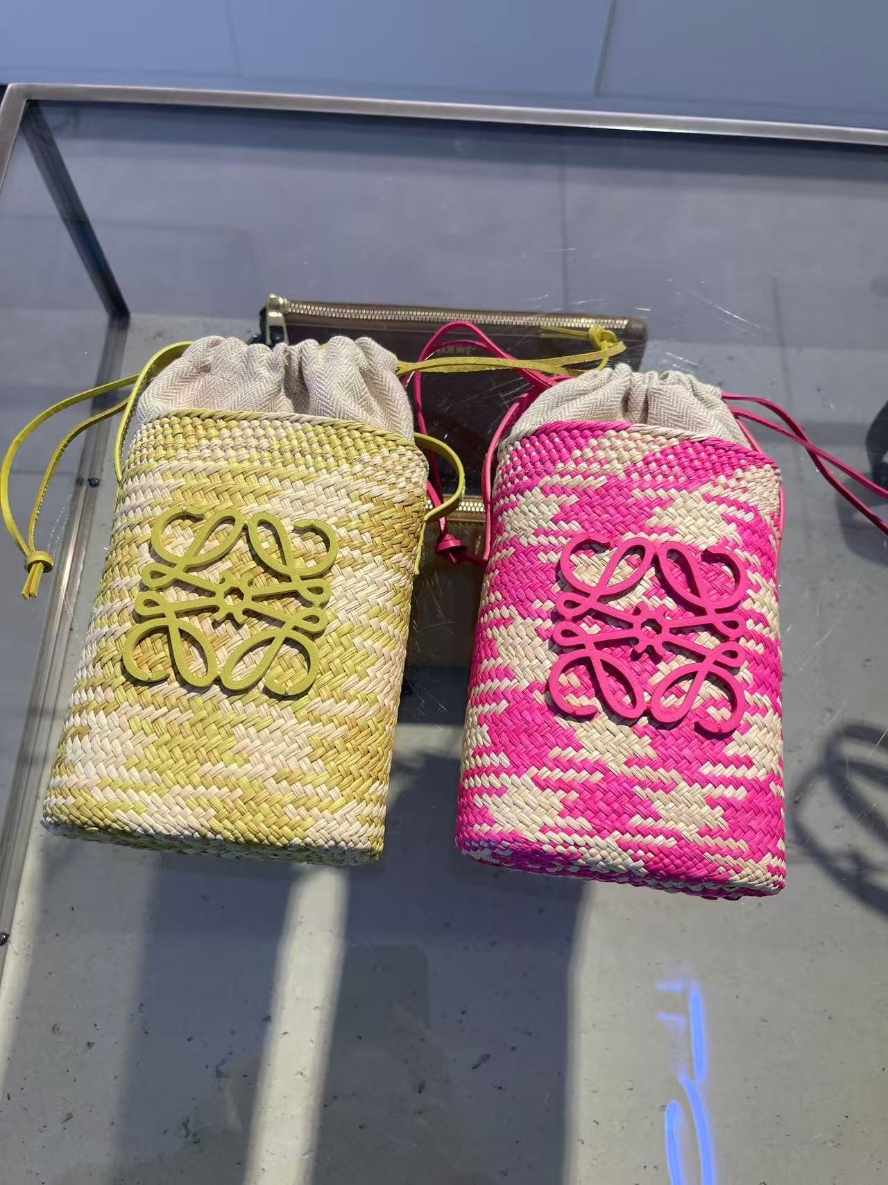 Loewe Anagram Checks Square pocket bag 2 colors