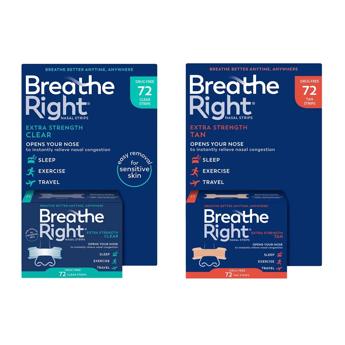 【預購】Breathe Right Extra Strength H100159 鼻貼 (72片裝)