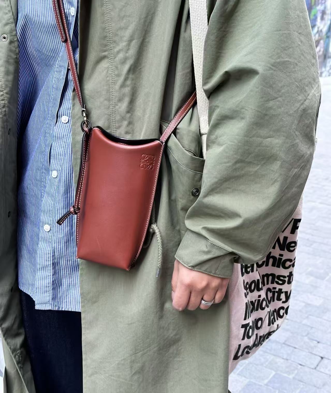 Loewe Gate pouch Oxido crossbody Bag Rust