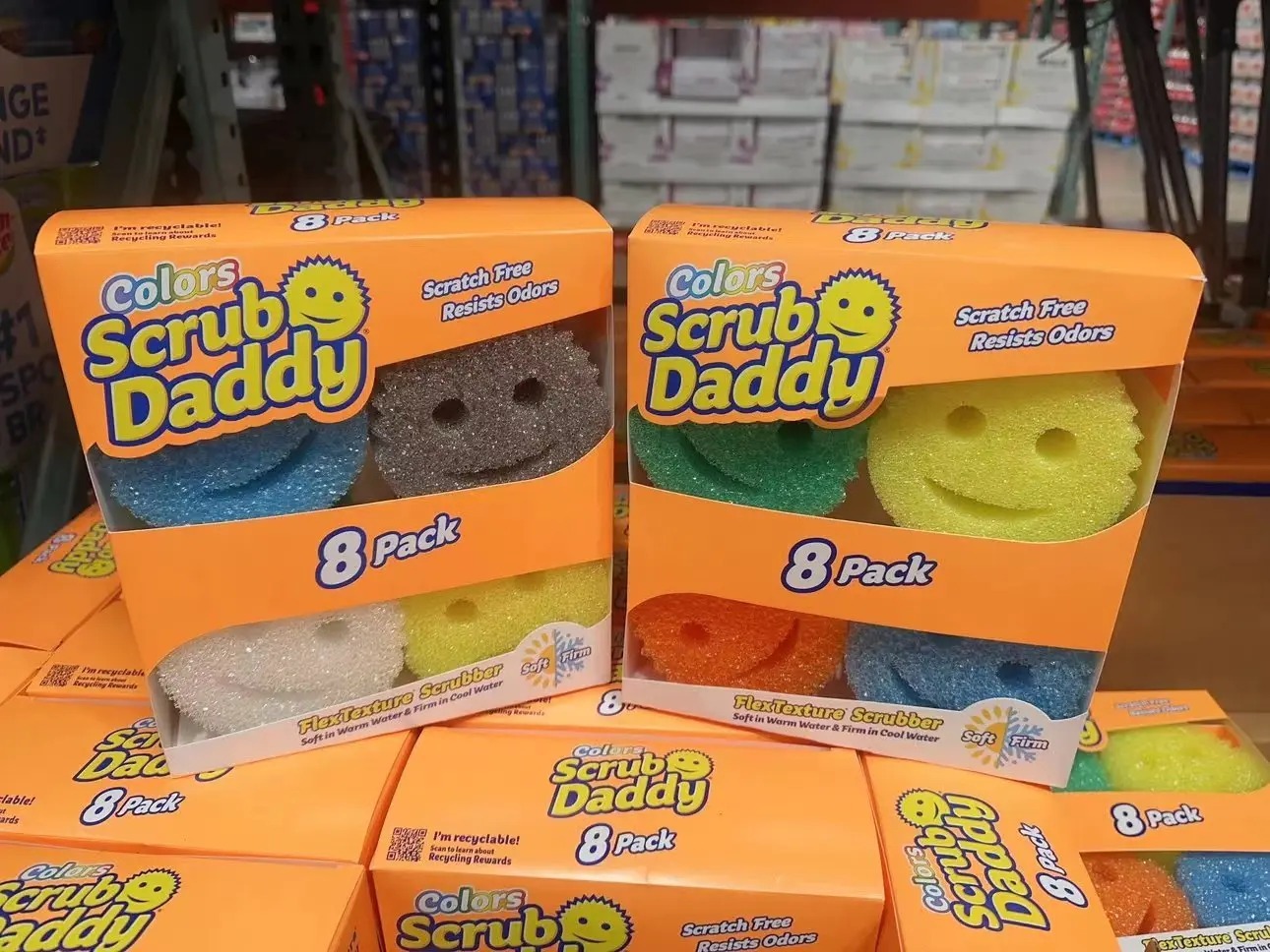 【預購】Scrub Daddy H100161 微笑老爹多色海綿 8件裝(顏色隨機)