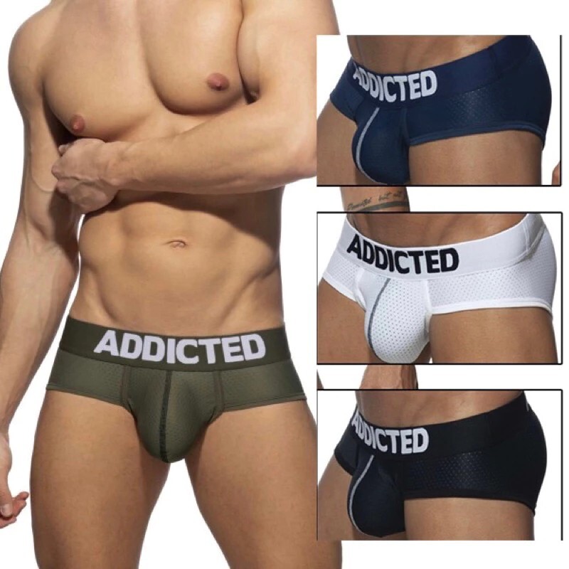 𝐀𝐃𝐃𝐈𝐂𝐓𝐄𝐃 AD805 男性三角內褲 透氣網眼｜集中提臀｜Push-Up 囊袋設計