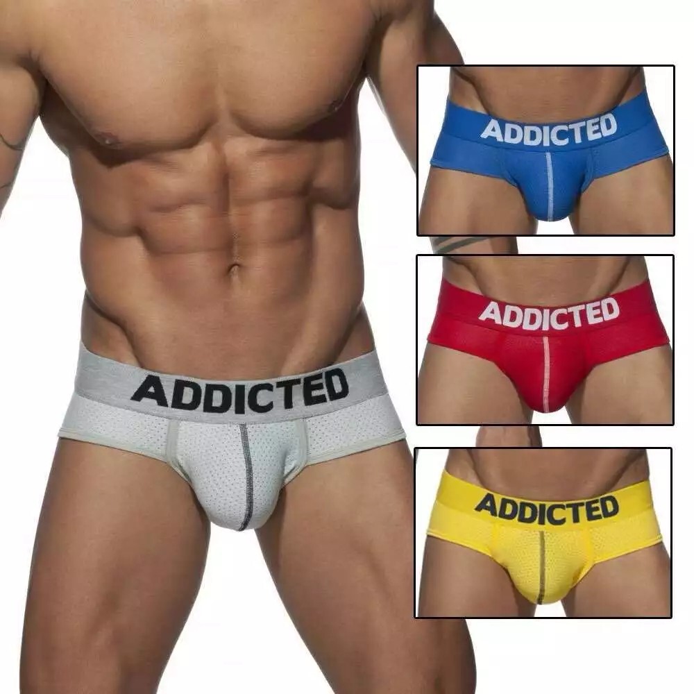 𝐀𝐃𝐃𝐈𝐂𝐓𝐄𝐃 AD805 男性三角內褲 透氣網眼｜集中提臀｜Push-Up 囊袋設計