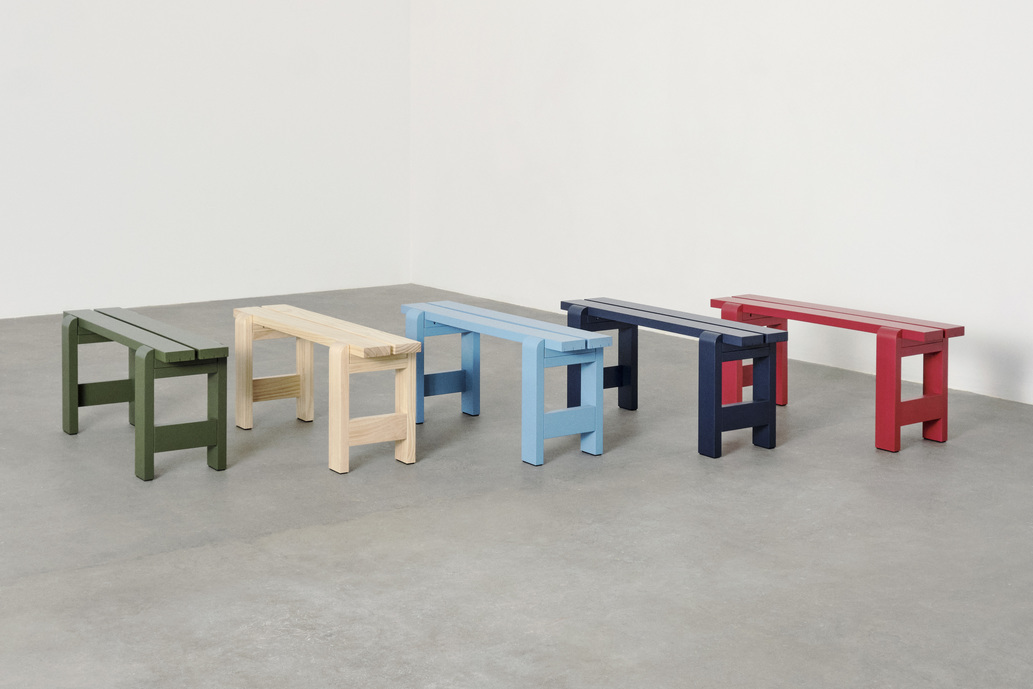 HAY Weekday Bench 多功能長凳，五色擺放，適合擺放戶外或玄關穿鞋椅