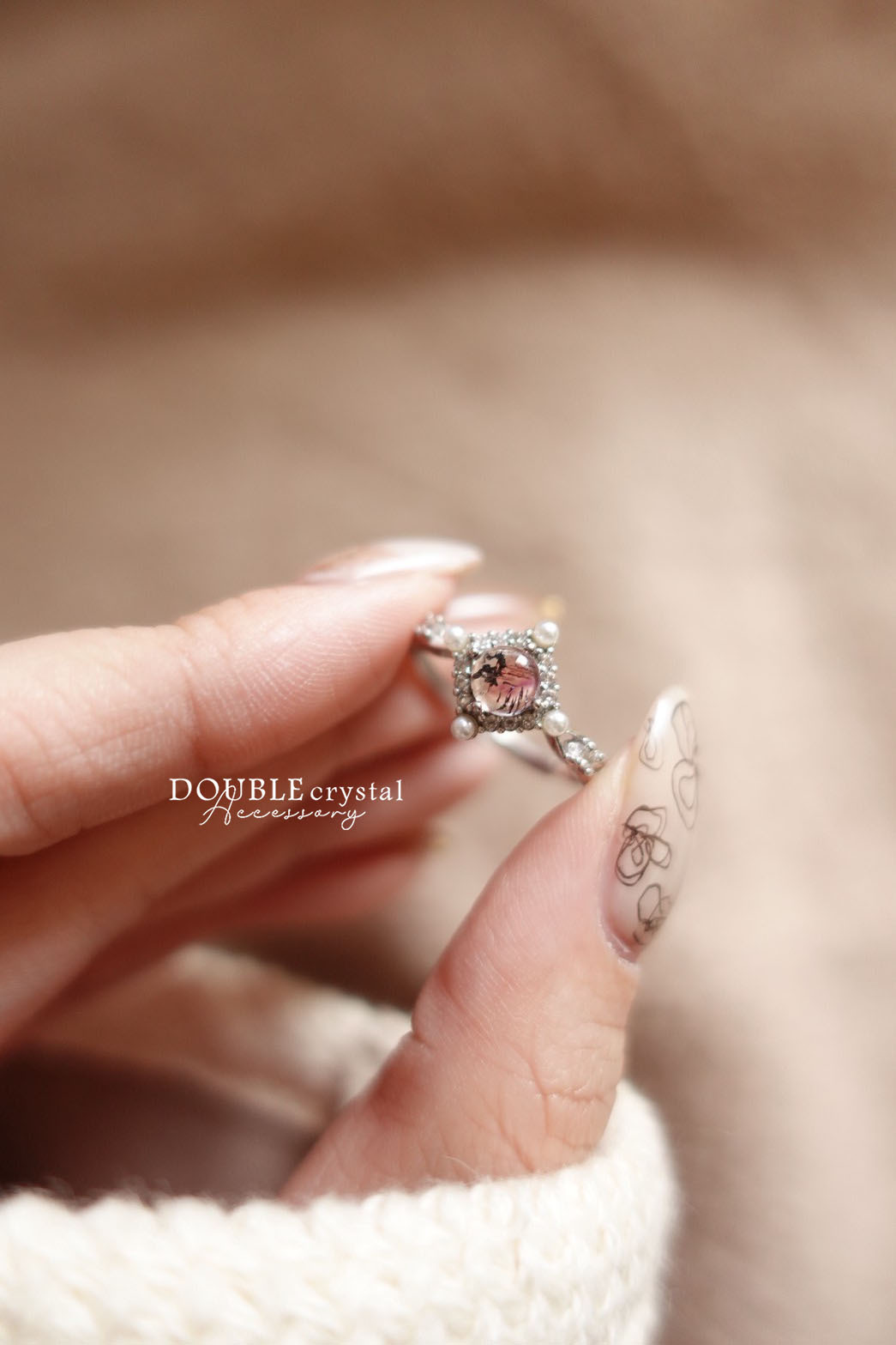 萬能守護超七珍珠菱格戒指．單品孤品