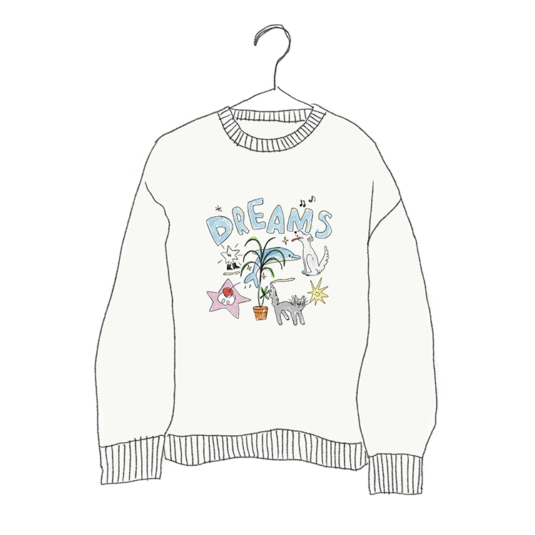 韓國 VL 長袖大學T 夢想樂園 DREAMS 米