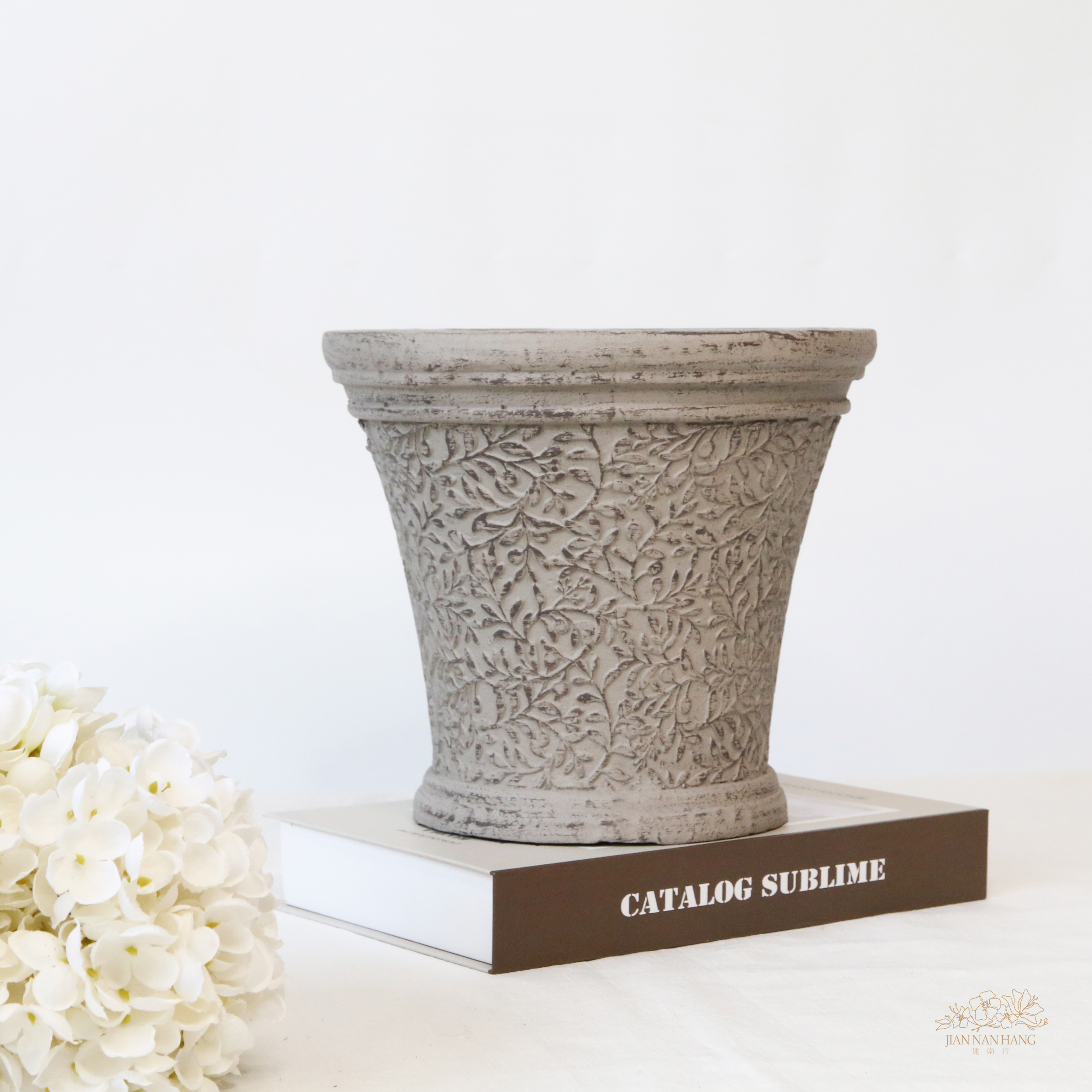 水泥花器 葉藤造型