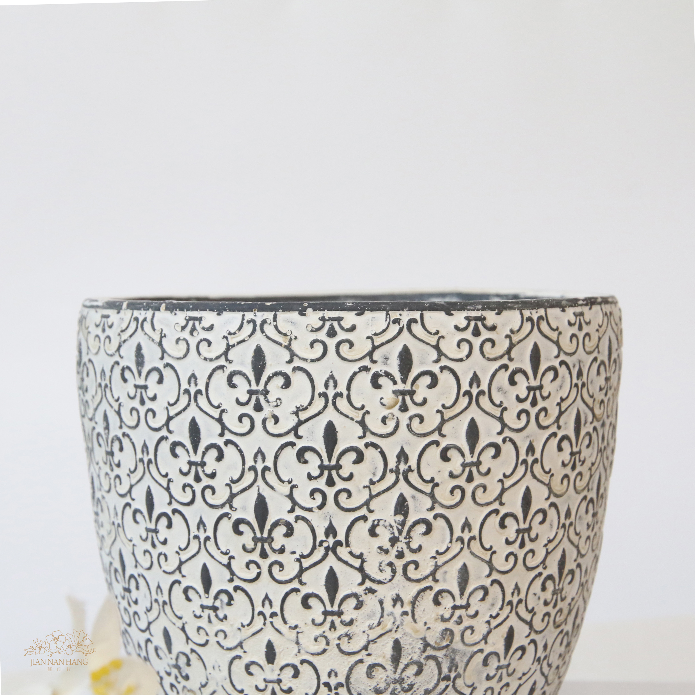 水泥花器 雕花造型