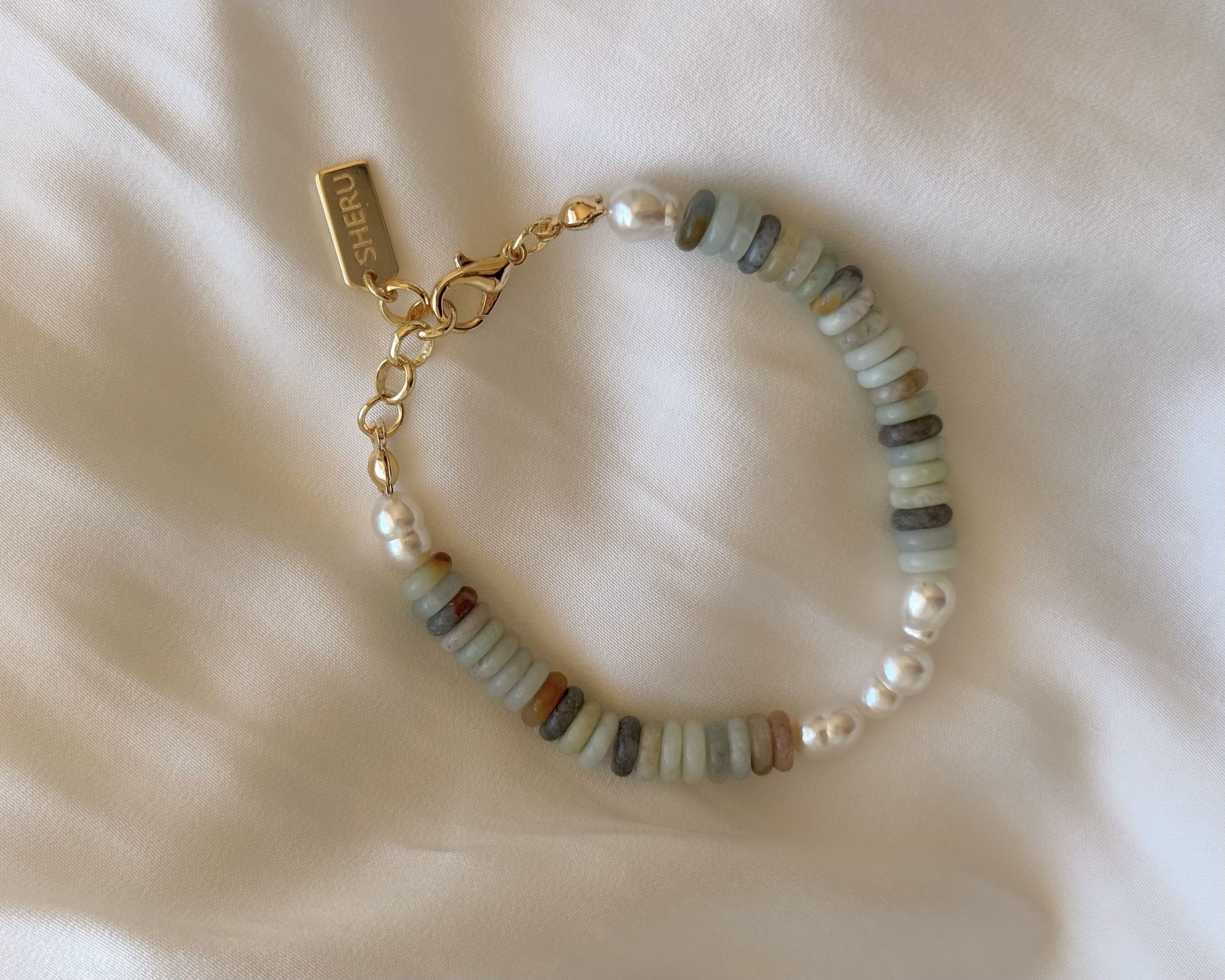 Amazonite & Pearl Bracelet｜心靈亞馬遜石珍珠手鏈