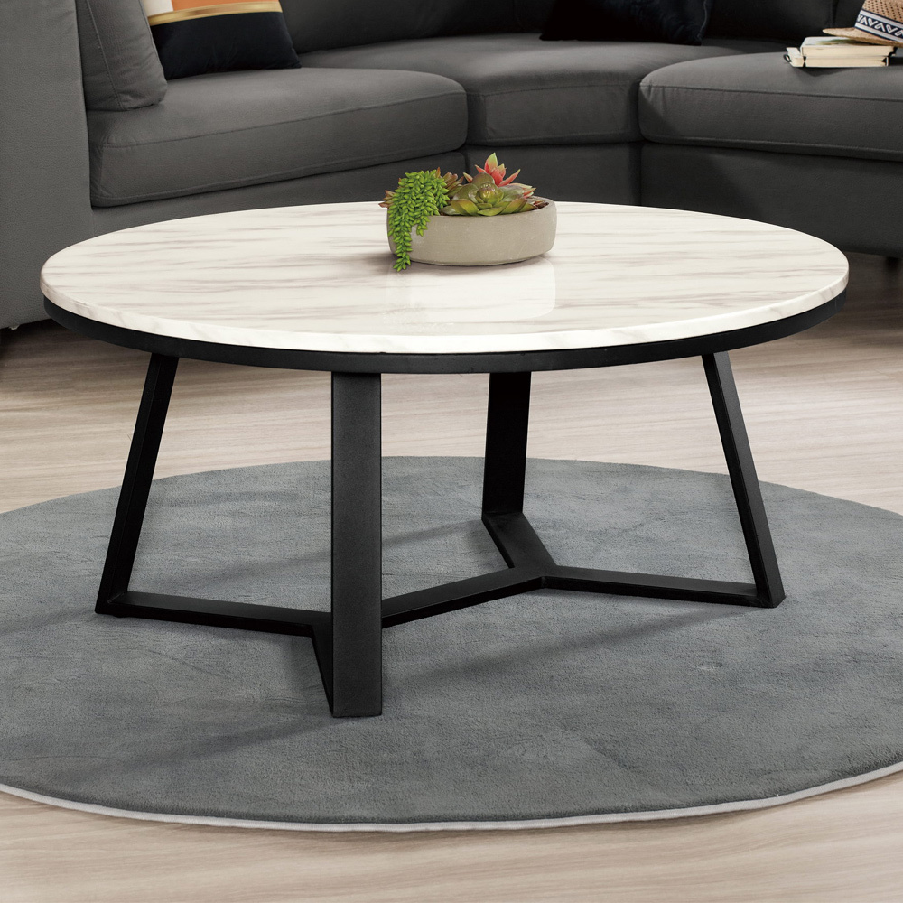 伊利3尺工業風圓型石面大茶几