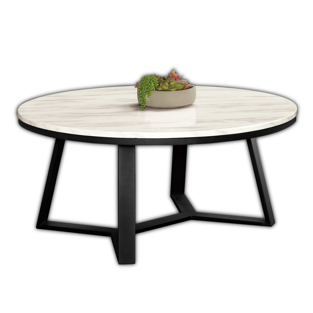 伊利3尺工業風圓型石面大茶几