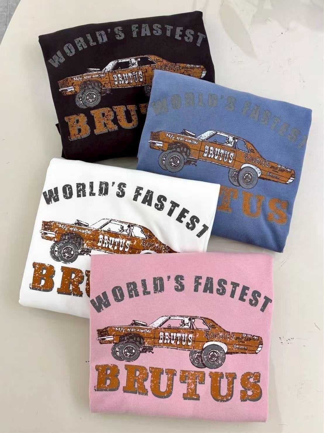 6919 復古塗鴉跑車T