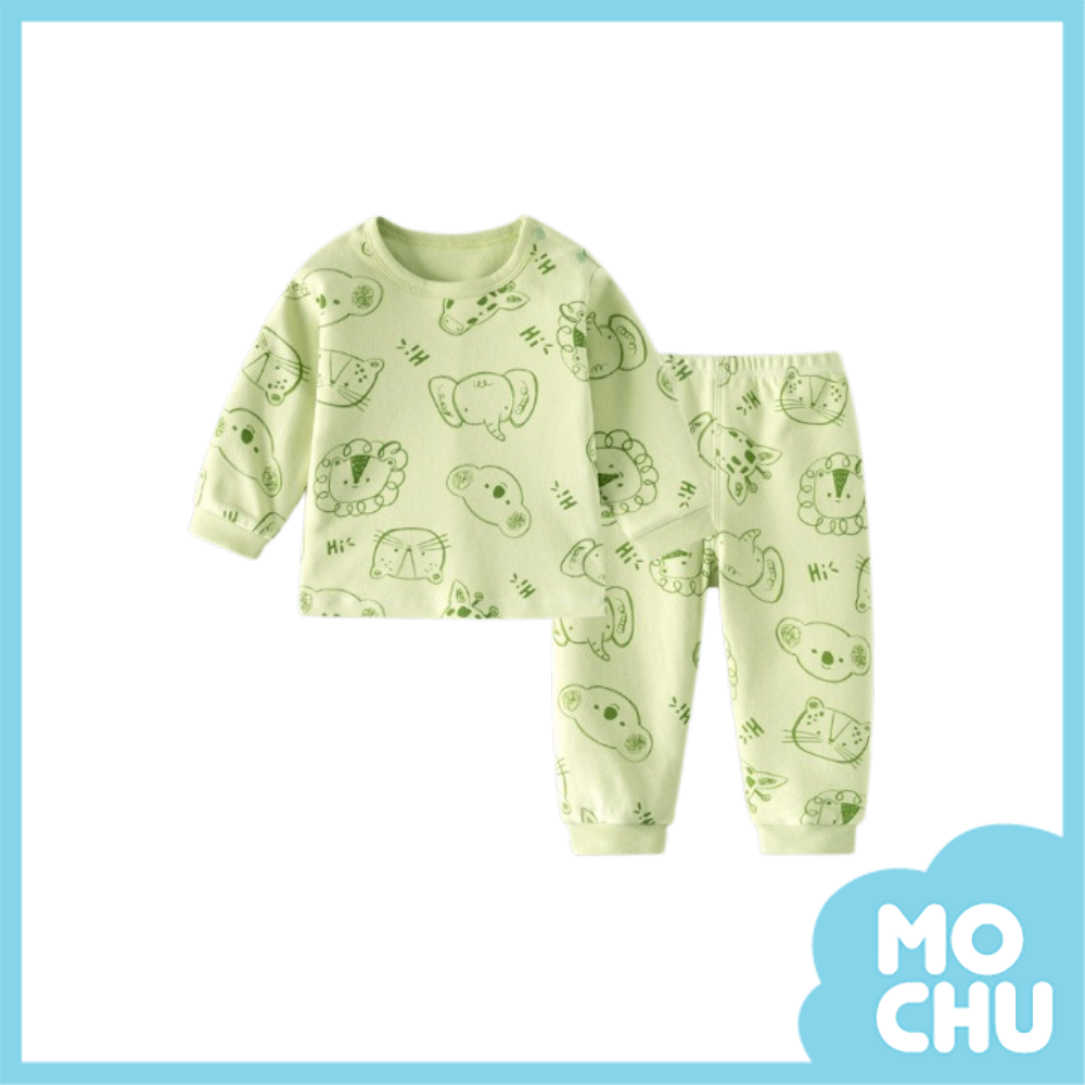 綠色動物樂園長袖家居服套裝