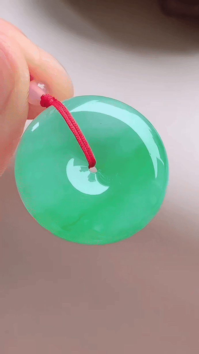 9205745 翡翠冰陽綠平安扣 (24mm直徑)