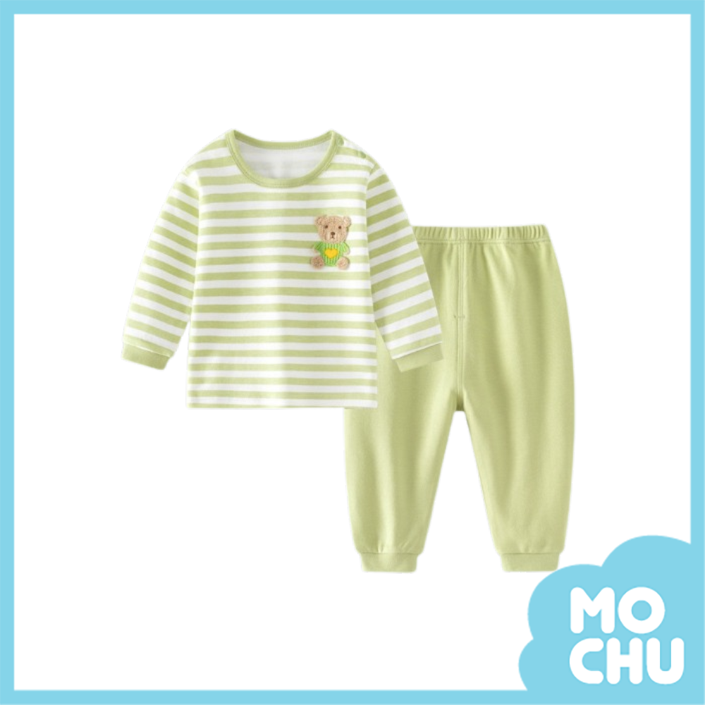 條紋小熊長袖家居服套裝