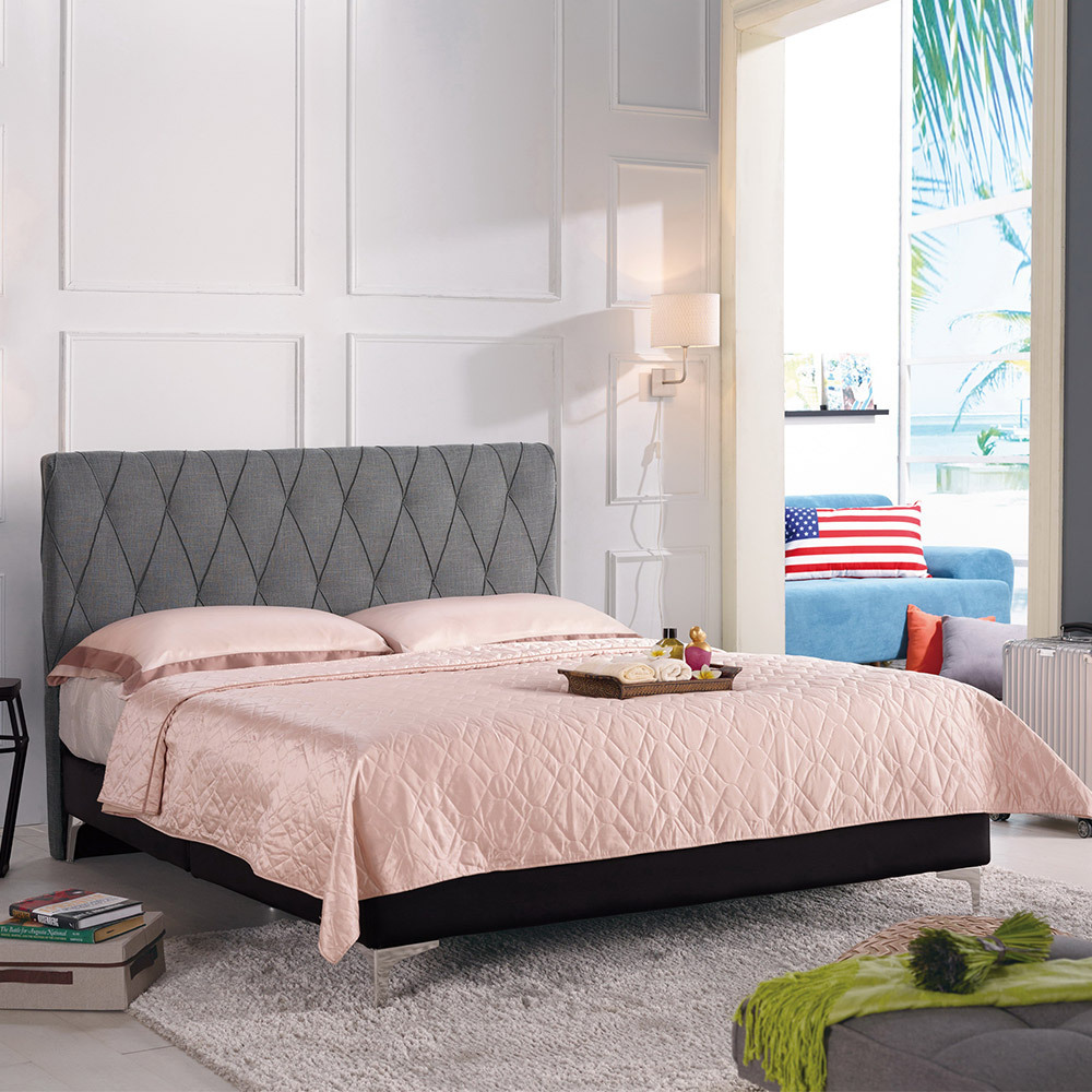 伊可5尺灰色雙人床組(不含床墊)