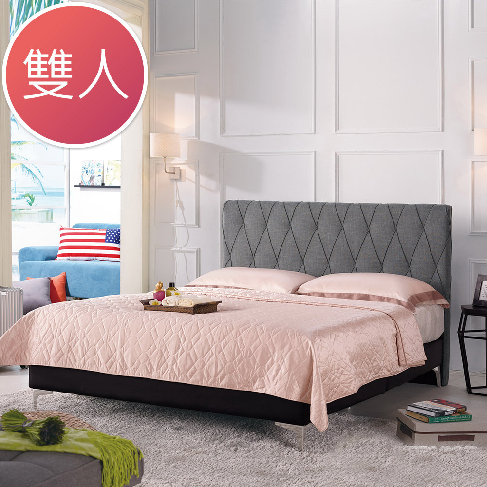 伊可5尺灰色雙人床組(不含床墊)