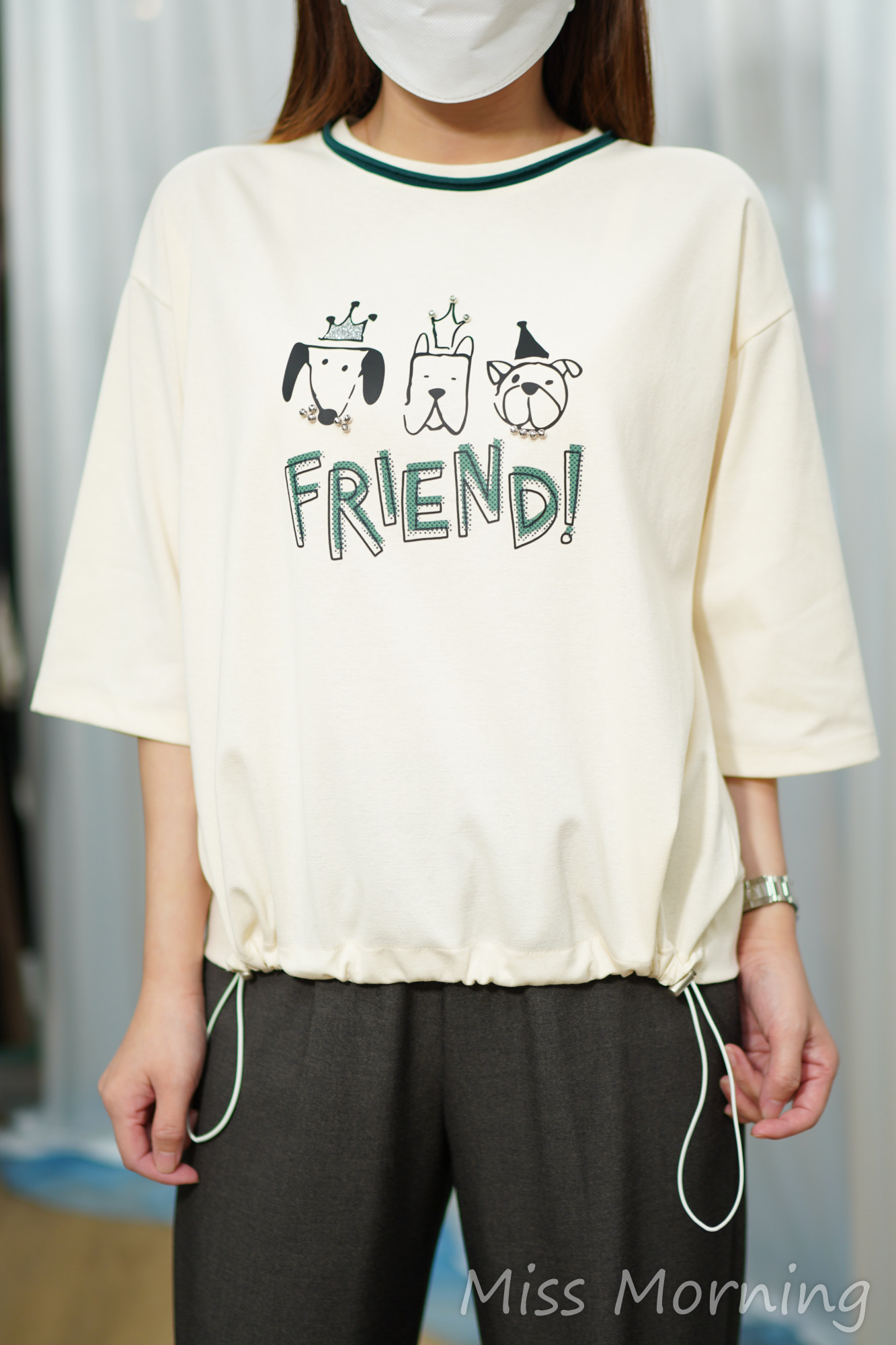 靚棉小狗中袖款上衣(14820)