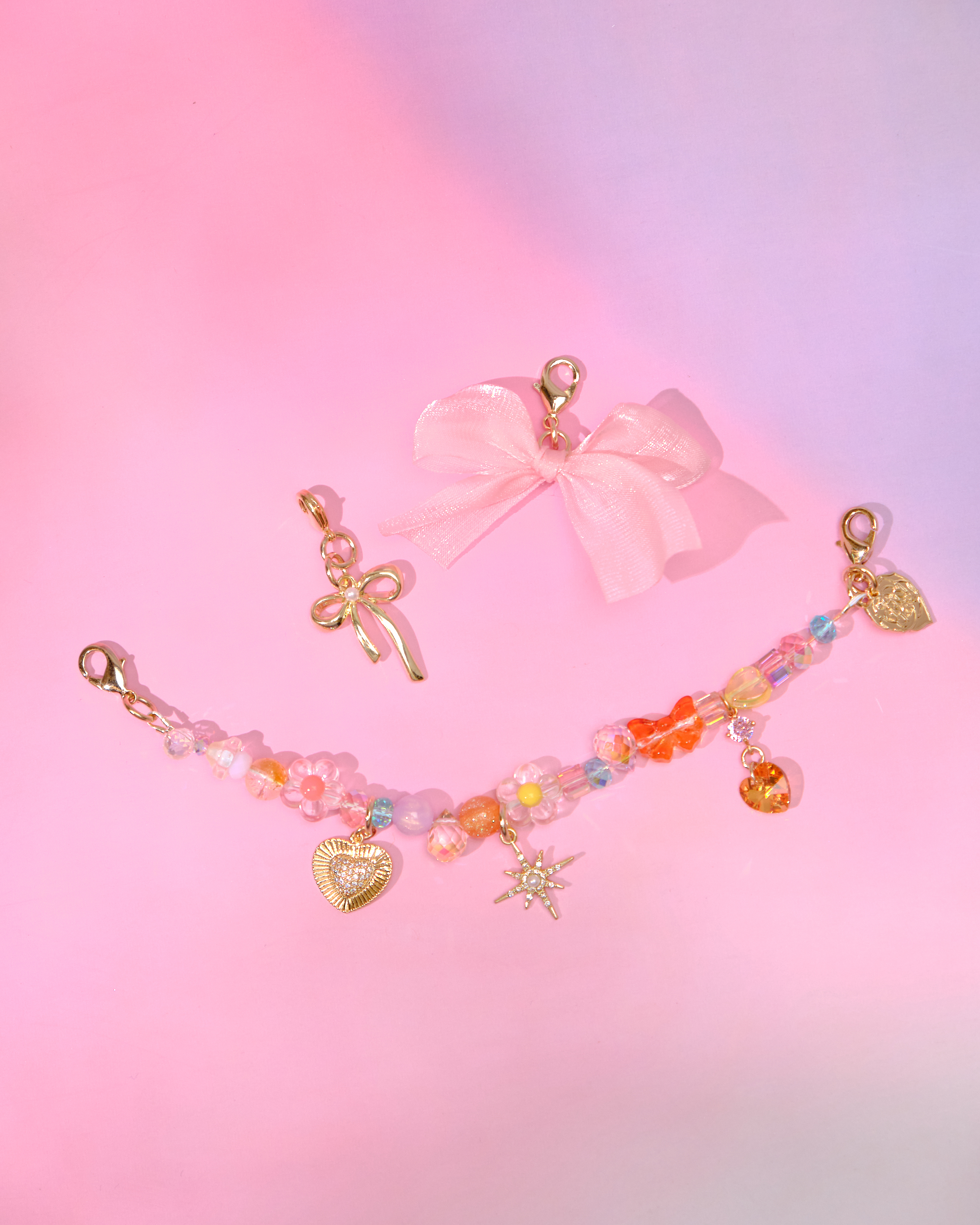 12816 原宿風多彩粗珠鞋吊墜（三件套）