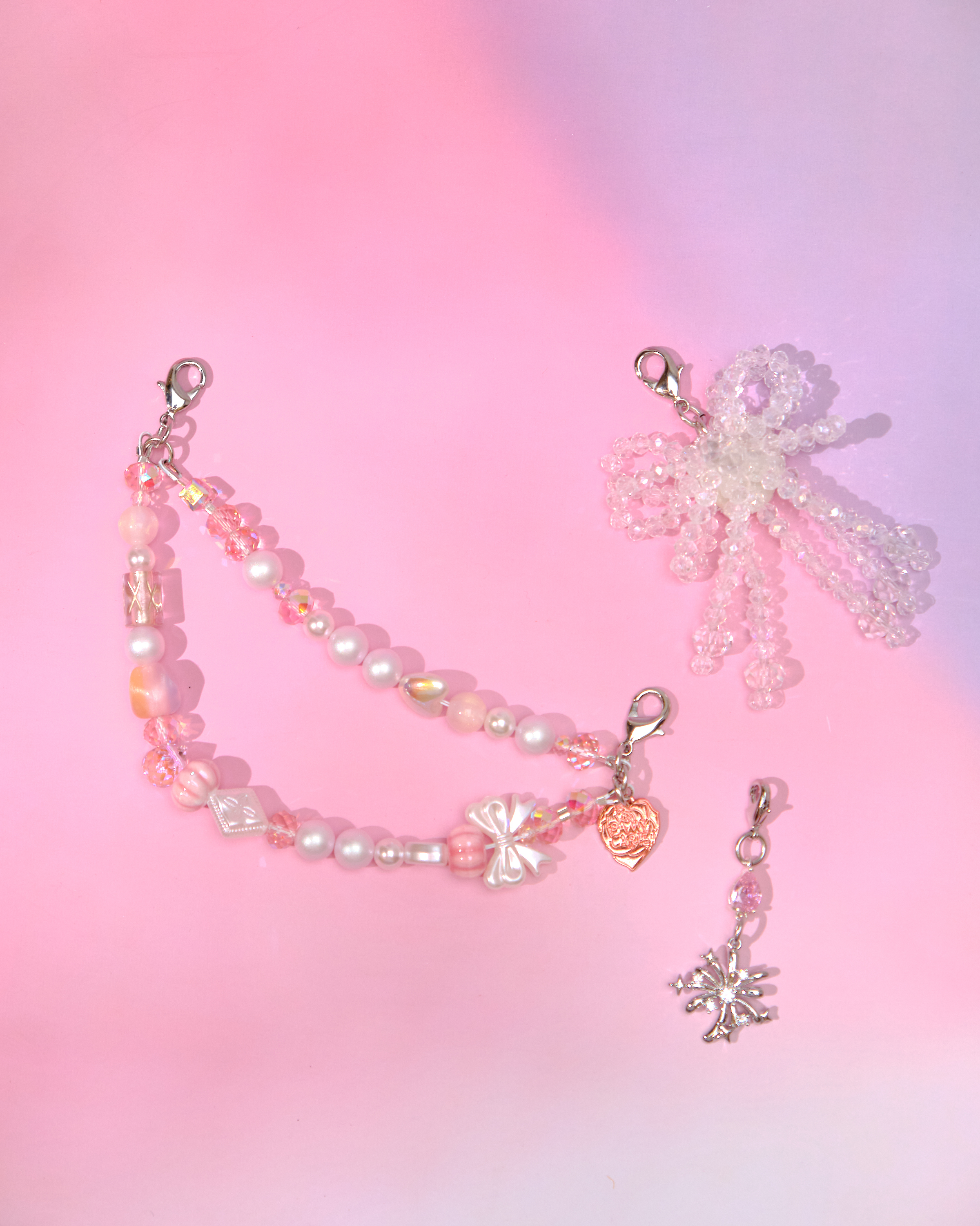 12814 Harajuku Style Beaded Chunky Shoe Pendant (Set of 3)