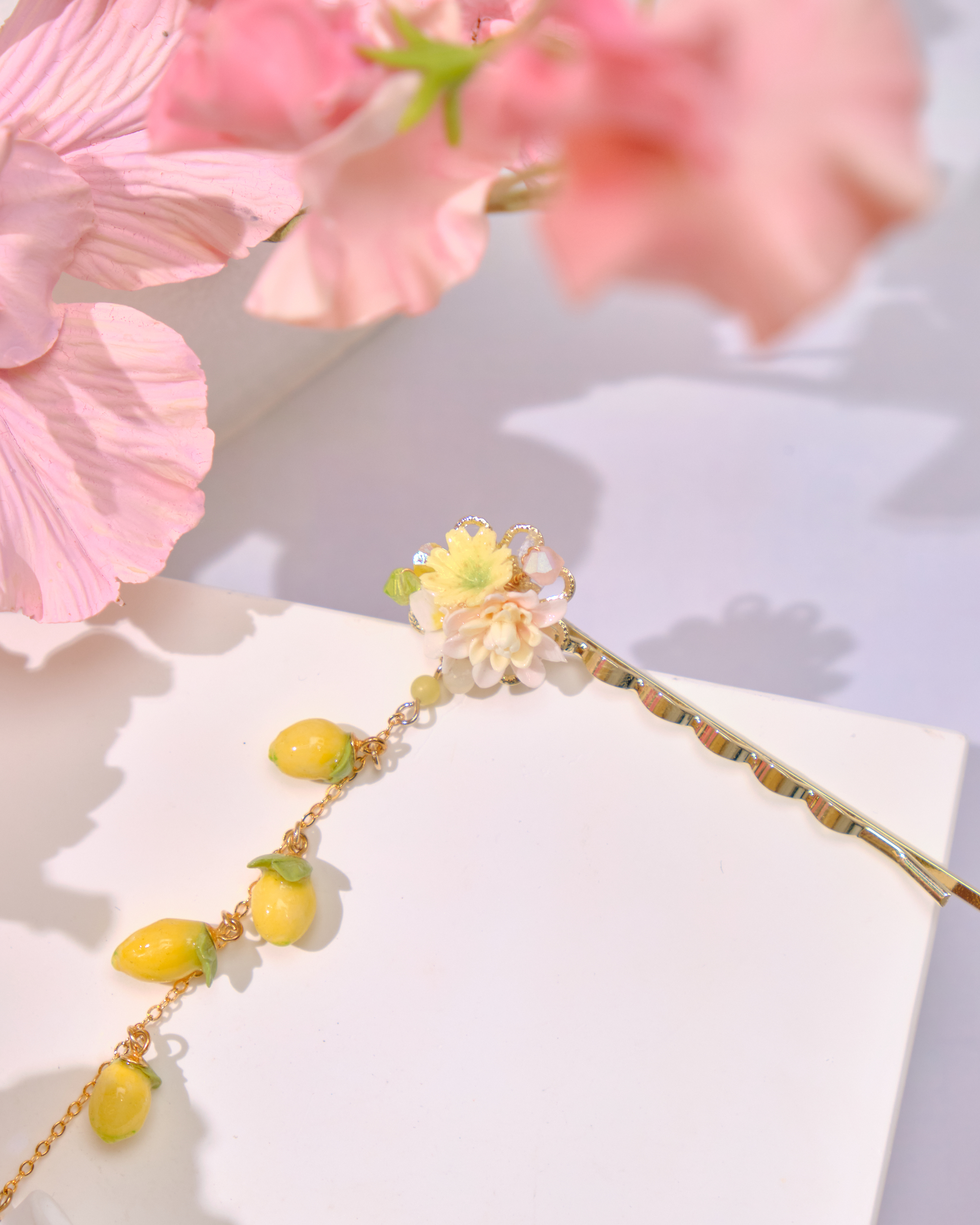 12805 Pastel Bouquet Bobby Pin with Dangle