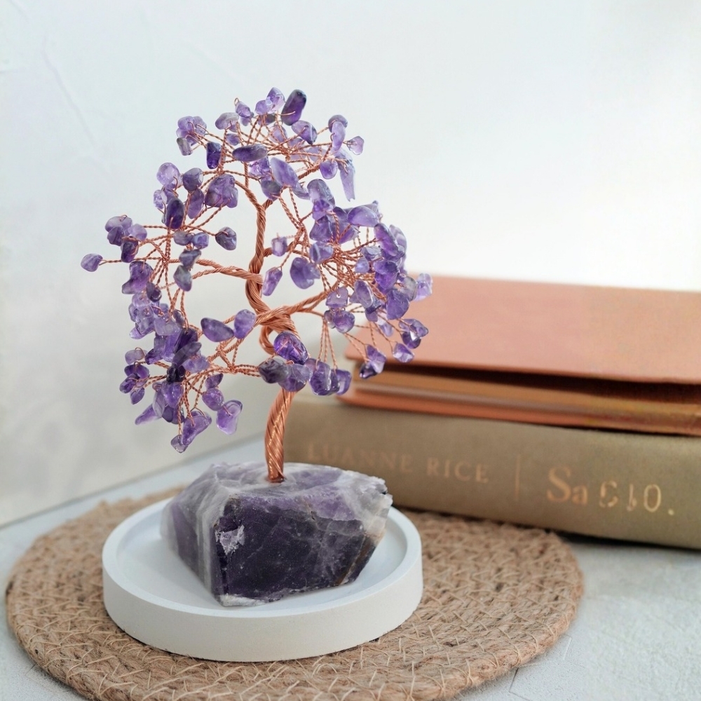 紫水晶水晶樹 原礦底座 /CTA 招財擺件 開智慧 考試開運禮物 小孩禮物 學業運 貴人運 聖誕禮物禮盒